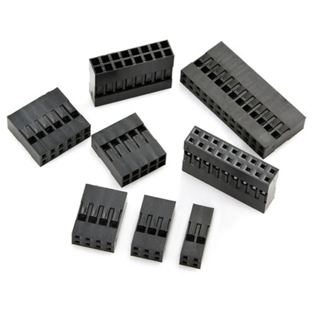 50pcs/Lot Dupont Connector 2.54mm Pitch Double Row Connector 2*2/3/4/5/7/8/9/10 Pin 2.54mm Plastic Shell Through Hole Housing
