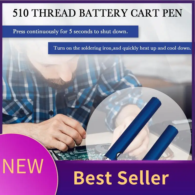 HFES 510 Thread Battery Cart Pen Voltaje ajustable Smart Power Pen USB Mini Kit de soldador con tapa azul