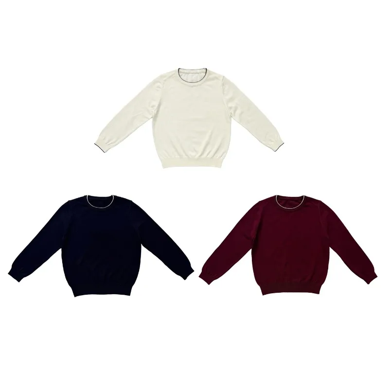Kids' Knit Set 2026 Autumn Round-Neck Pullover Girls' Knitted Long-Sleeve T-Shirt Trousers Skirt Boys' Sweater Cardigan