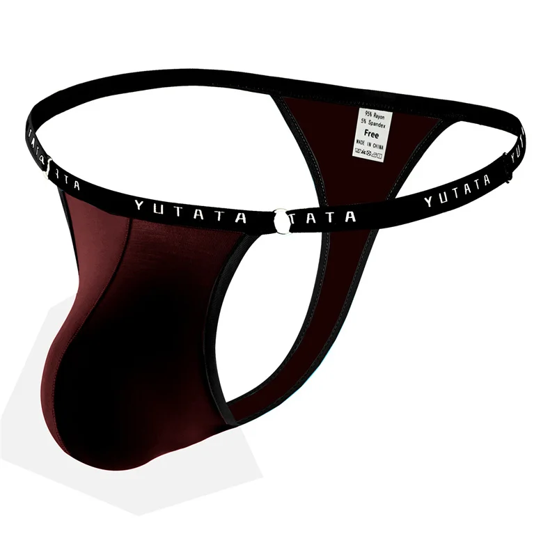 

Men Underwear Mini T-back Thongs Adjustable Size Low Waist Bikini Erotic Lingerie Underwear Exposed Butt Panites Micro G String