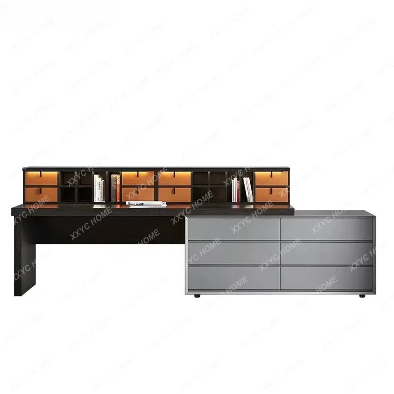 XX  dresser chest integrated minimalist bedroom solid wood modern model room telescopic desk