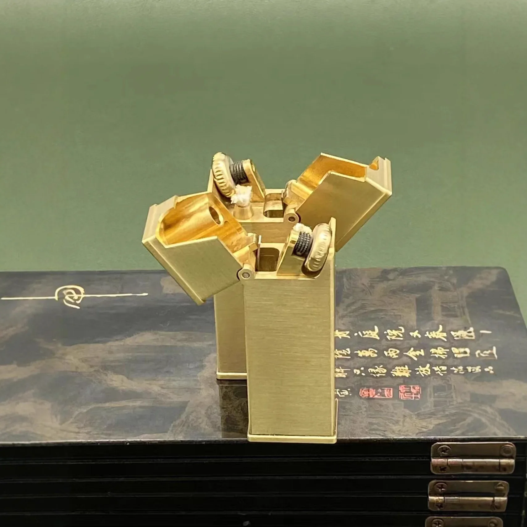 

Retro brass fuel lighter oblique steamer Longfellow collection ignition tool