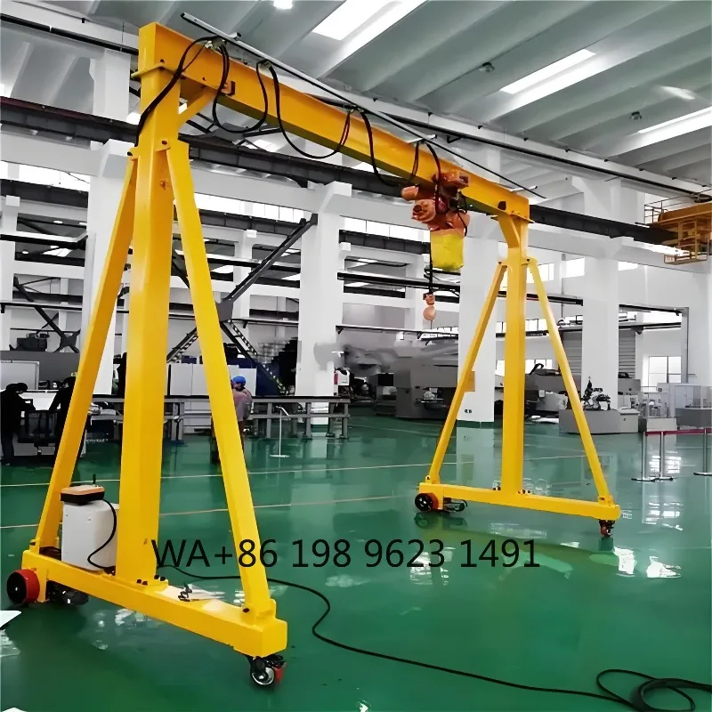 1Ton Lifting Height Manual Chain Driven Small Gate Crane Portable Motorized Gearbox Lifting Equipment for Workshop Construction