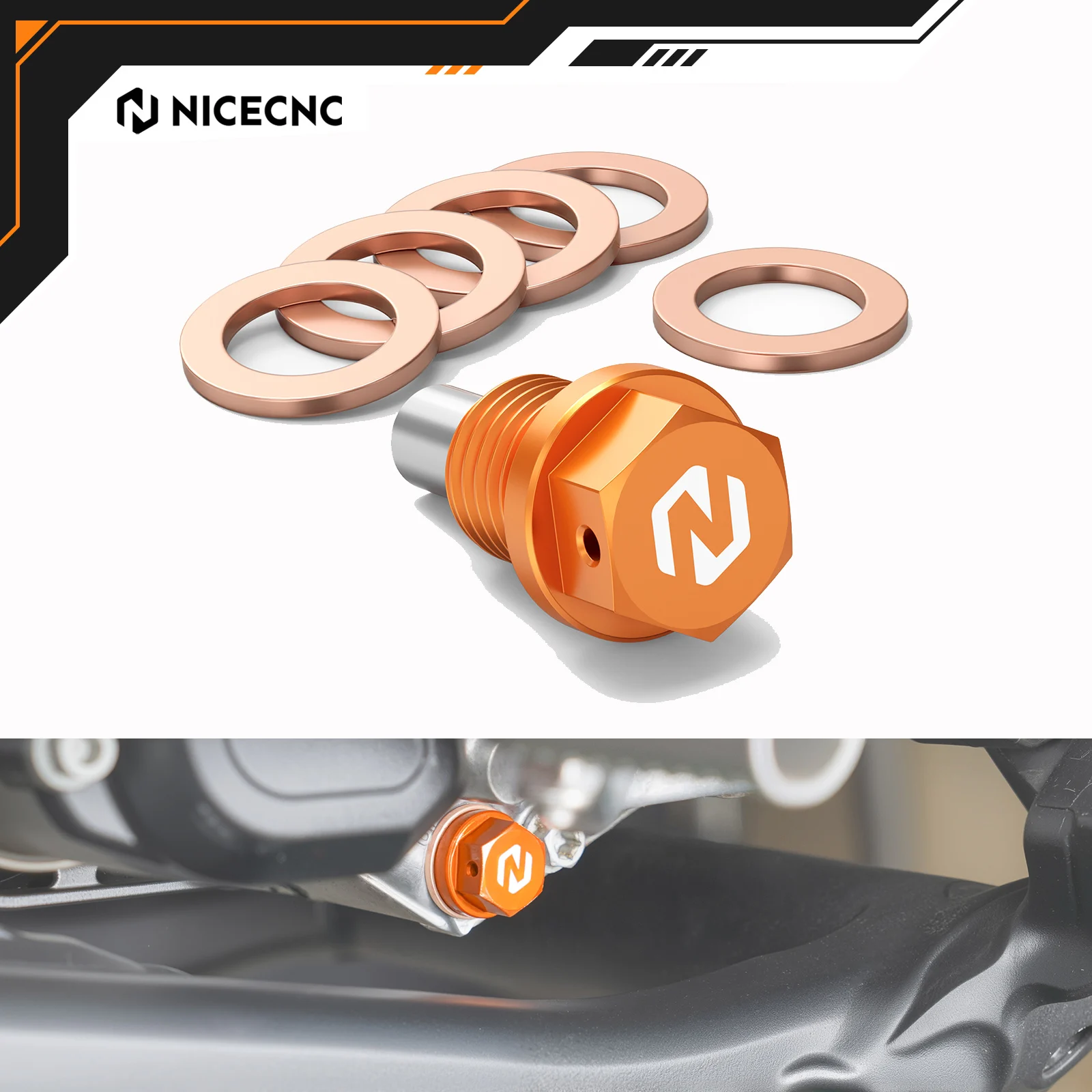 

NICECNC For KTM 690 DUKE R 690 Enduro R 690 SMC 690 SMCR 2008-2025 2024 For Husqvarna 701 Supermoto Magnetic Oil Drain Plug Bolt