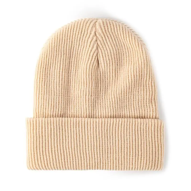 Warm Knitted Wool Cap Unisex Beanie Hat Winter Chunky Cable Knit Hats Soft Stretch Thick Knitted Cap for Cold Weather