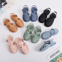 Children's Baotou Sandals Summer Boys and Girls Soft Bottom Hollow Hole Shoes Flat Bottom Jelly Shoes Baby Toddler Shoes