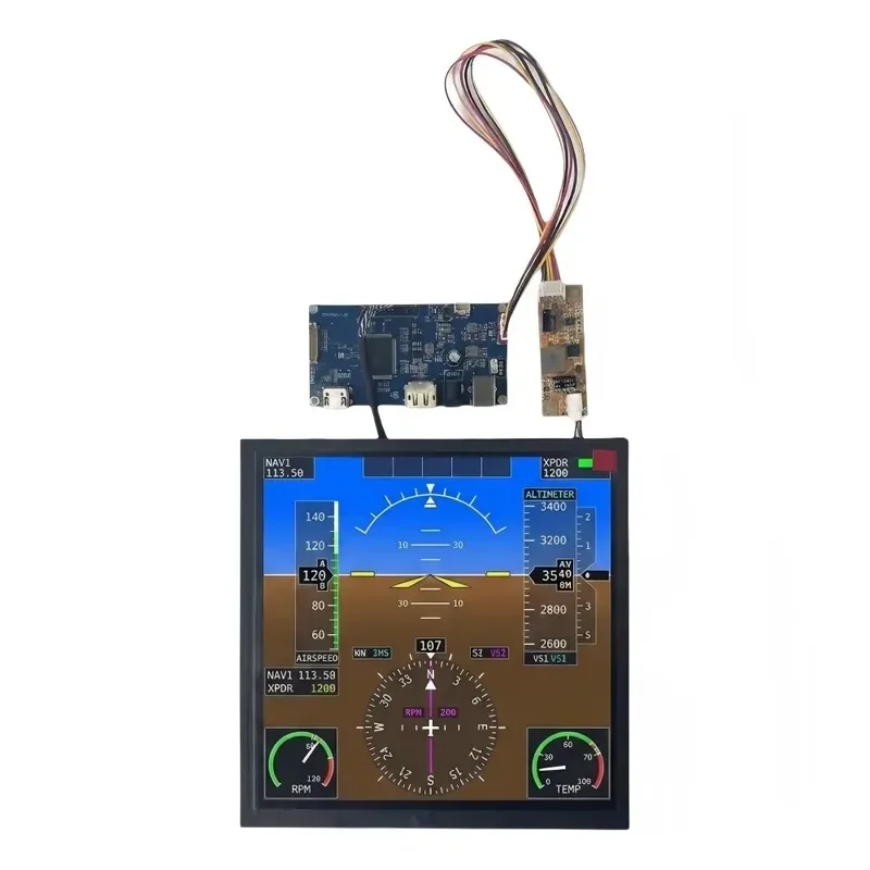 Hot Sale 10.3 Inch 768*768 500nits Flight Simulator LCD 20PIN LVDS IPS Square LCD Display with driver board