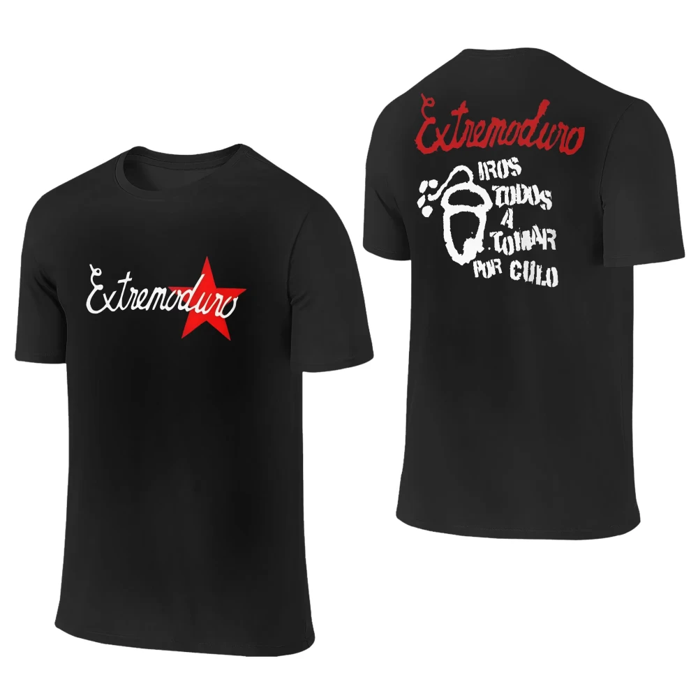 EXTREMODURO الفرقة تي شيرت مطبوع الرجال والنساء خمر القطن تيز الجولة الرقبة قصيرة الأكمام المتضخم تي شيرت ملابس الصيف