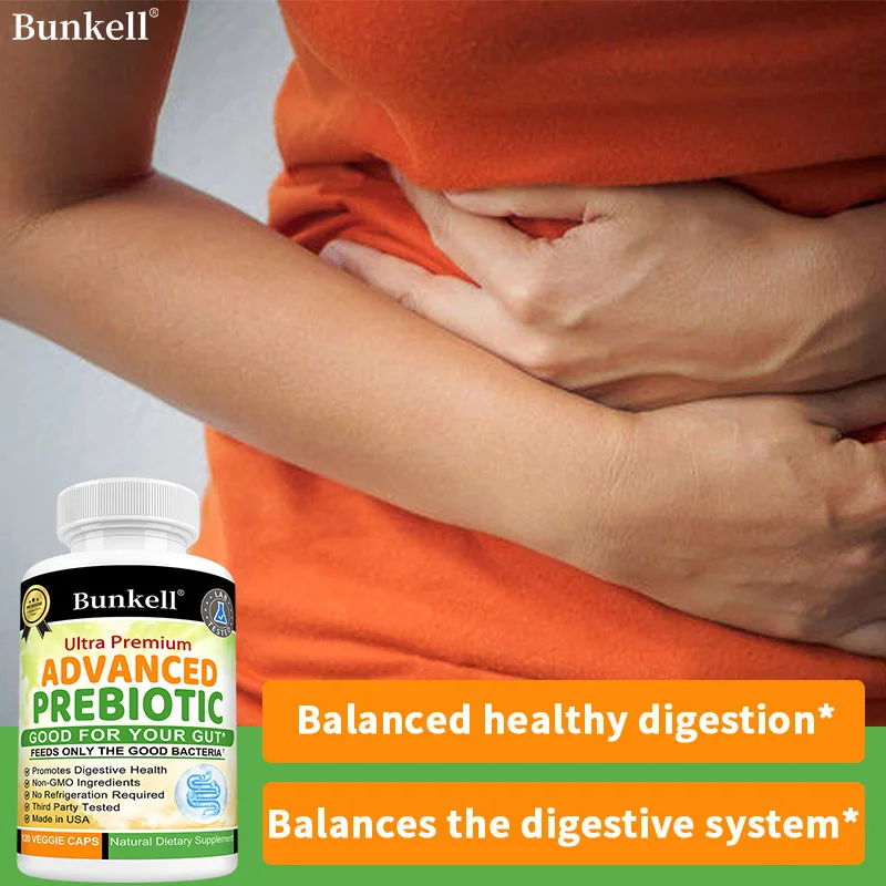 Prebiotics Capsules, Prebiotic Fiber Supplement, Support Gut Environment, Digestive Wellness & Intestinal Comfort for Men Women