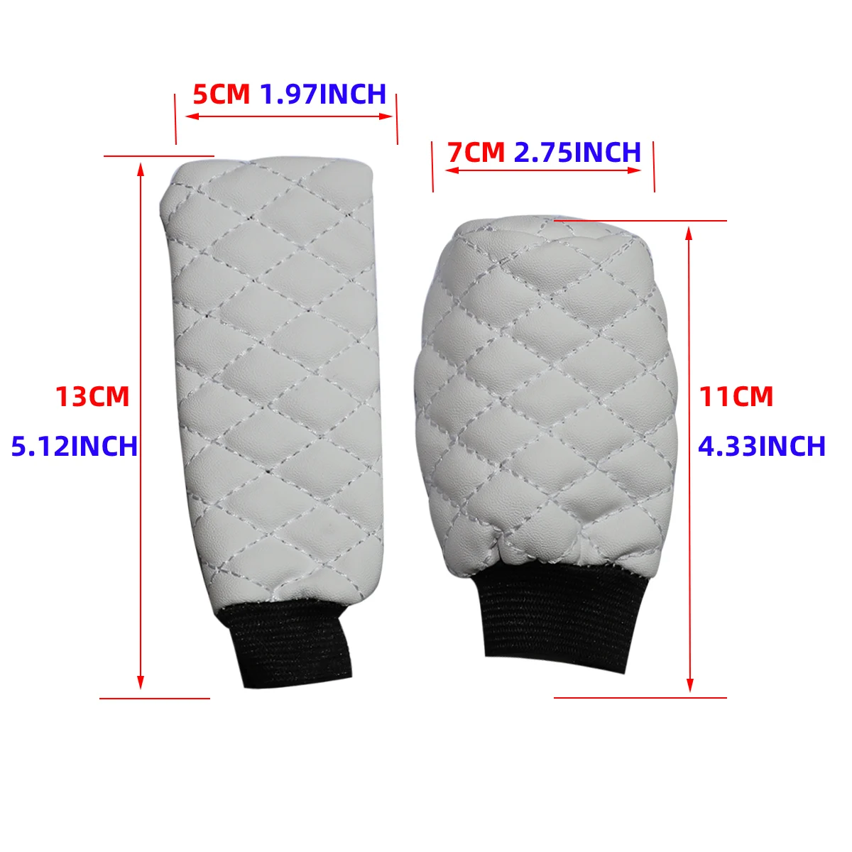 2 Sets PU Leather Stereo Embroidery Car Handbrake Cover Handle Set Manual Gear General Automotive Supplies