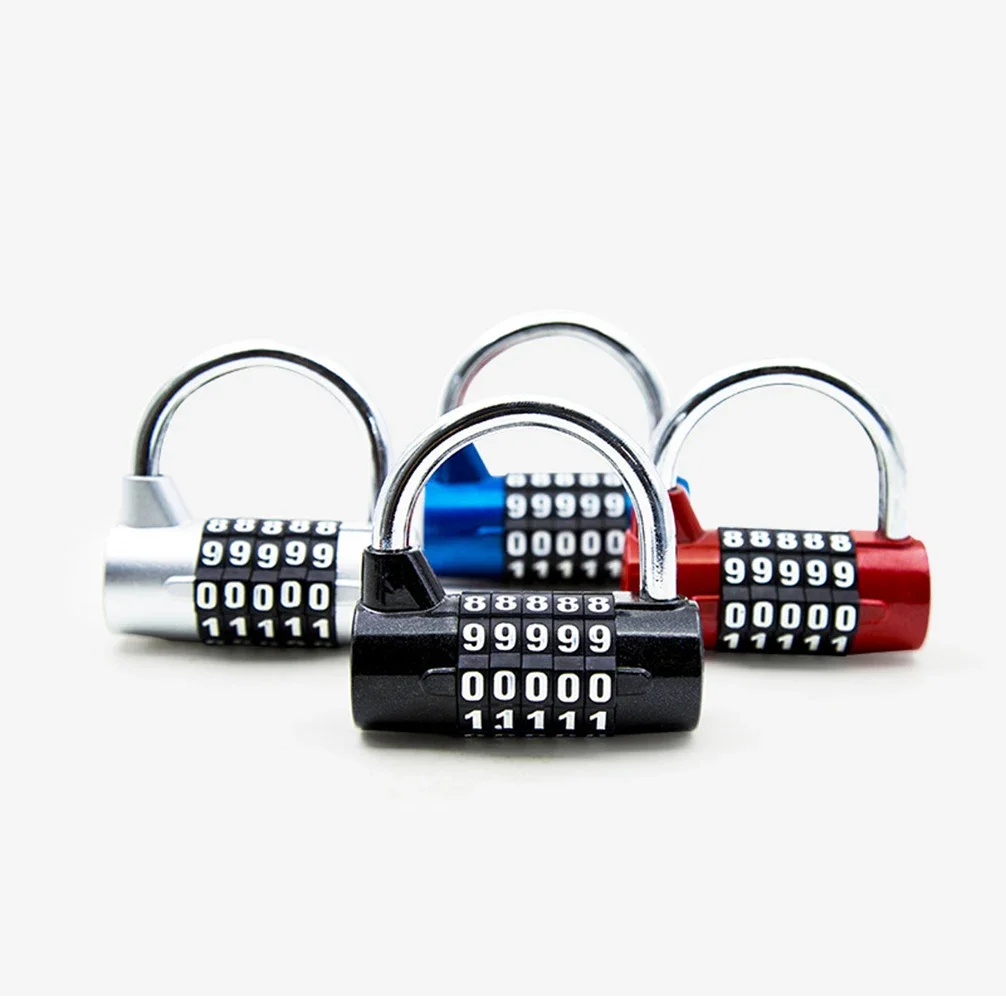 5 Digit Password Safety Lock Wide Shackle Combination Padlock for Gym Locker Travel Safe Lock Drawer Luggage Cabinet Door Lock