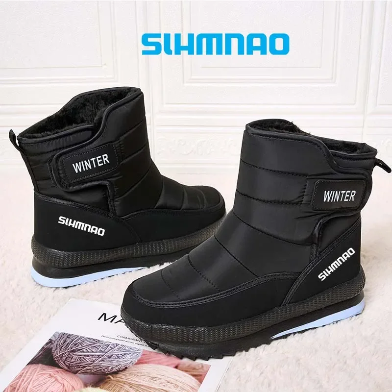 2025 Winter Anti Slip, Wear Resistant, Warm Fishing Shoes, Outdoor Warm Large Hunting Cotton Shoes, Thickened Warm Snow Shoes