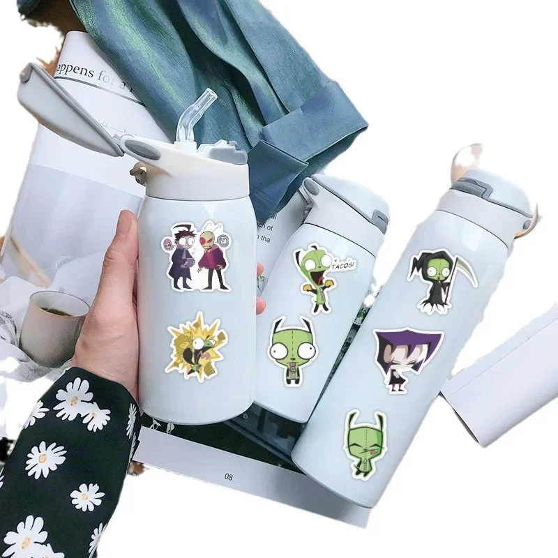 Autocollants de Personnages de Dessin Animé Invader Zim pour Enfant, Décoration de Tasse, de Valise, Jouets, Cadeaux Cool, 50 Pièces