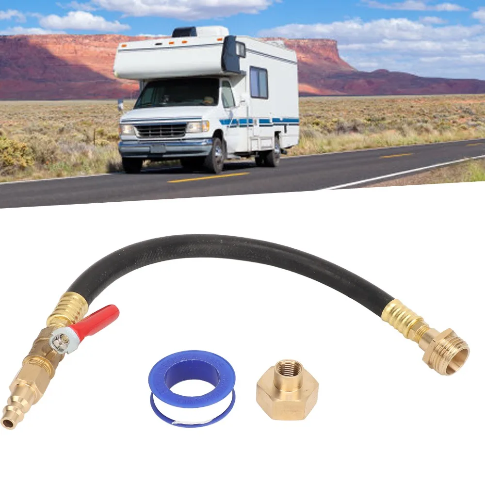 

Hose 13.58'' Length RV Winterize Kit 3/4 '' Adapter Sprinkler System Kit Water Blow Out Adapter Boat Use