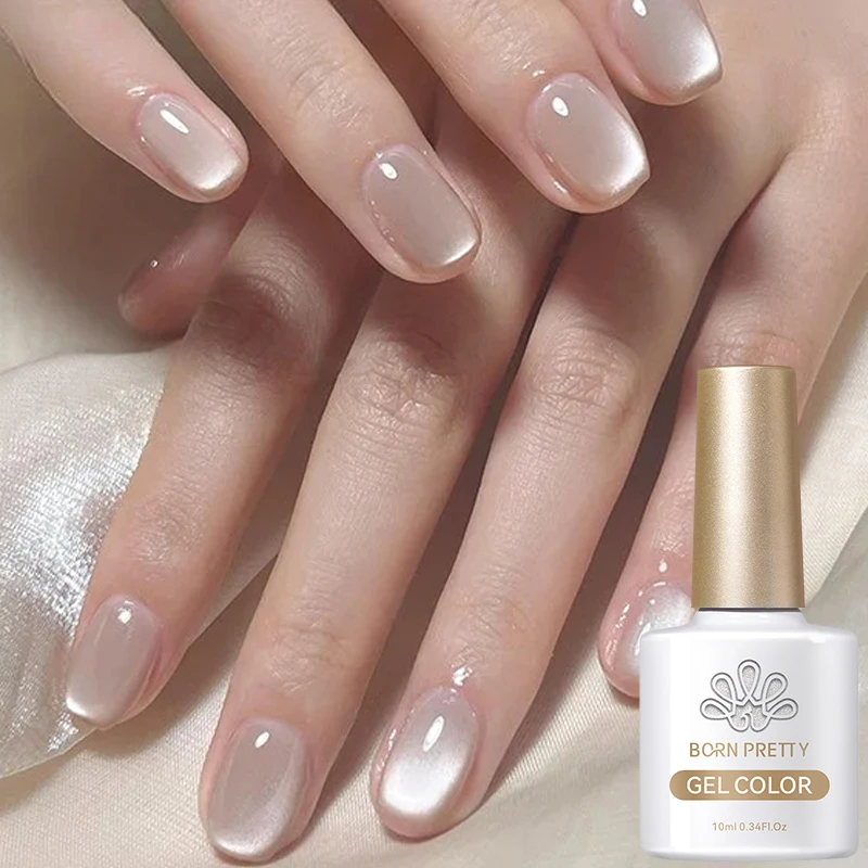BORN PRETTY 1PC 10ml Esmalte em Gel Magnético Holográfico Fantástico Branco Refletivo Olho de Gato Galáctico UV LED Artístico Removível