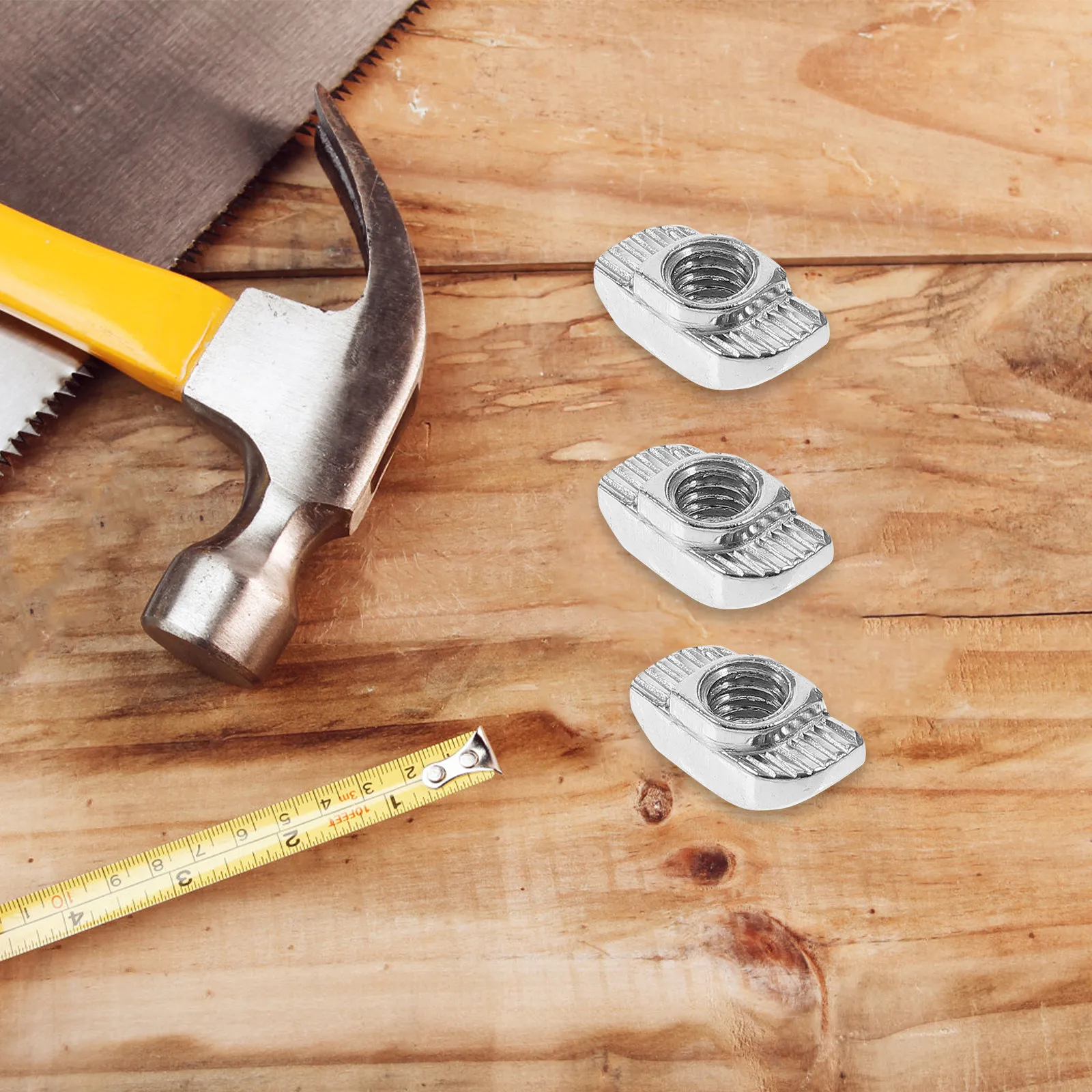 

200 шт. Т-образных гаек для алюминиевых профилей, молотковидные стопорные гайки M5x10x6, никелированная углеродистая сталь - для монтажа