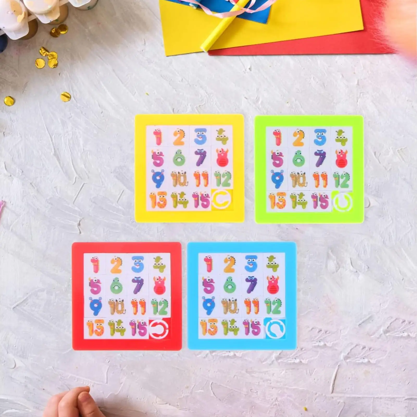 Slide Puzzle Numbers Letters Brain Teasers Puzzles Games Educational Counting Blocks Toys For Boys Girls Kids Home Travel Party