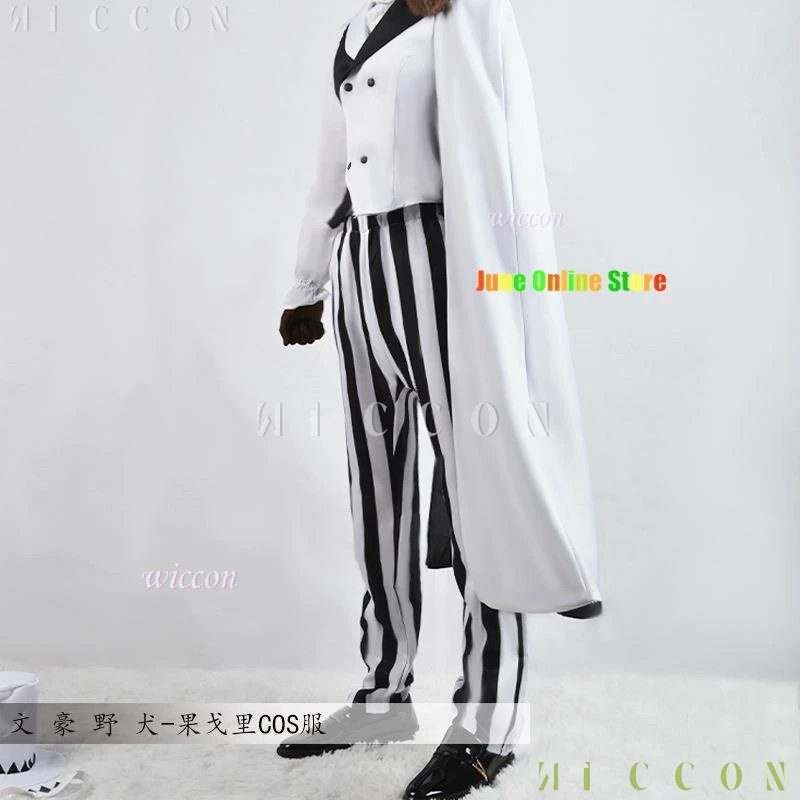 أنيمي بونغو الضالة الكلاب نيكولاي غوغول تأثيري حلي البدلة عباءة أبيض أسود موحدة زي الهالوين تأثيري حلي ملابس عيد الميلاد