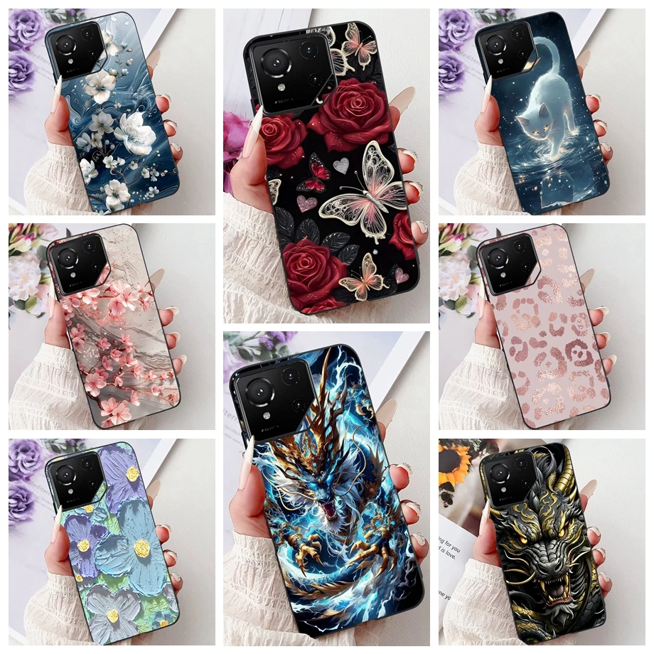 

Для ASUS Rog Phone 9 9FE Phone 6 5 3 Чехол Dragon Love Heart Animals Pattern Задняя крышка Мягкий силиконовый прозрачный бампер из ТПУ Rog 9 FE