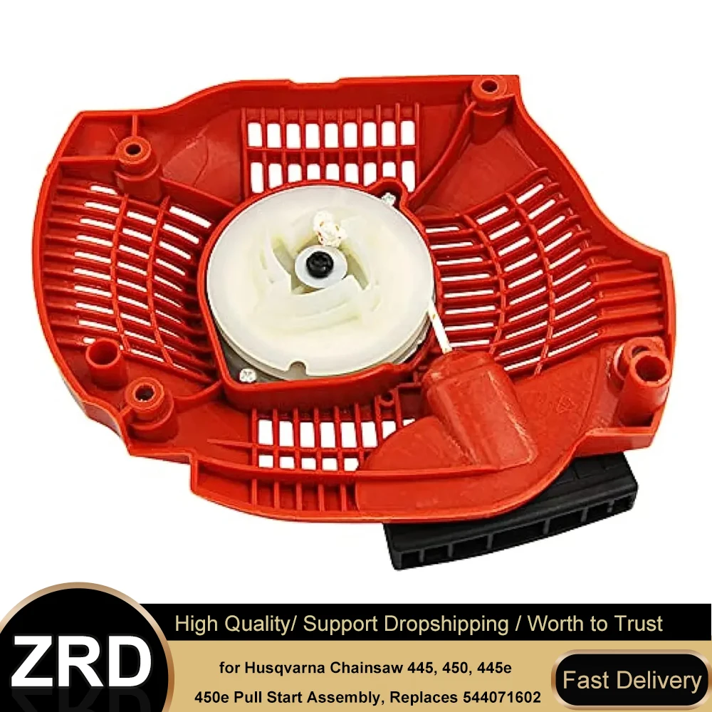 Recoil Starter Assembly 544071604 for Husqvarna 445 450 445e 450e Chainsaw - Replaces 544071602