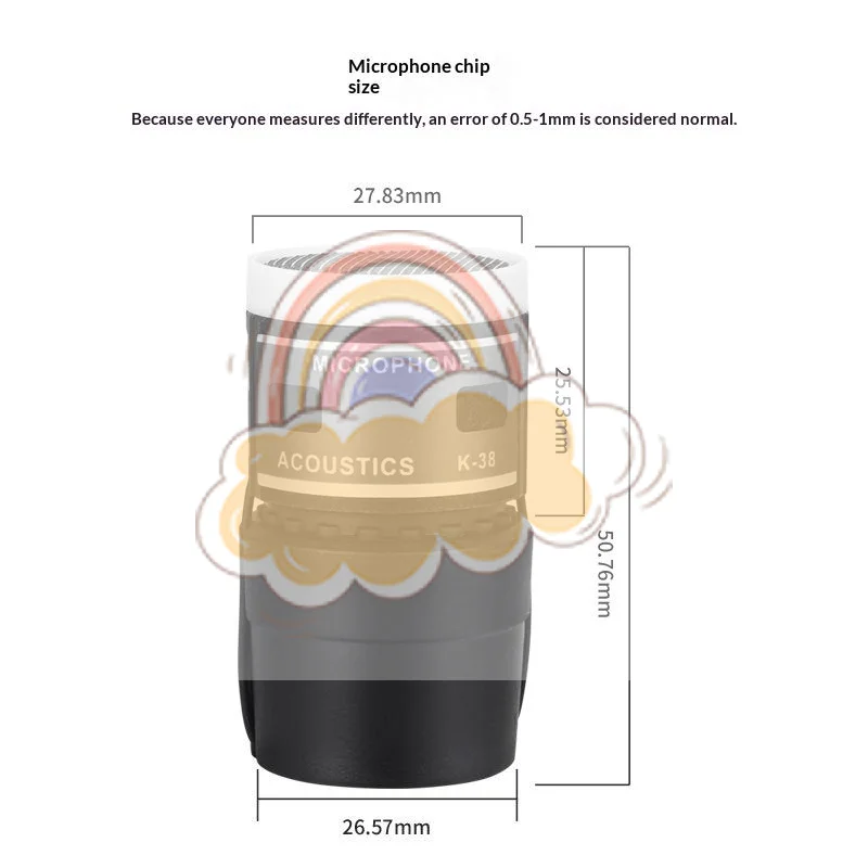 1Pcs Microphone  Dynamic Microphone Core Capsule For K38 Wired Wireless Professional Mic Replacement Repair Accessories