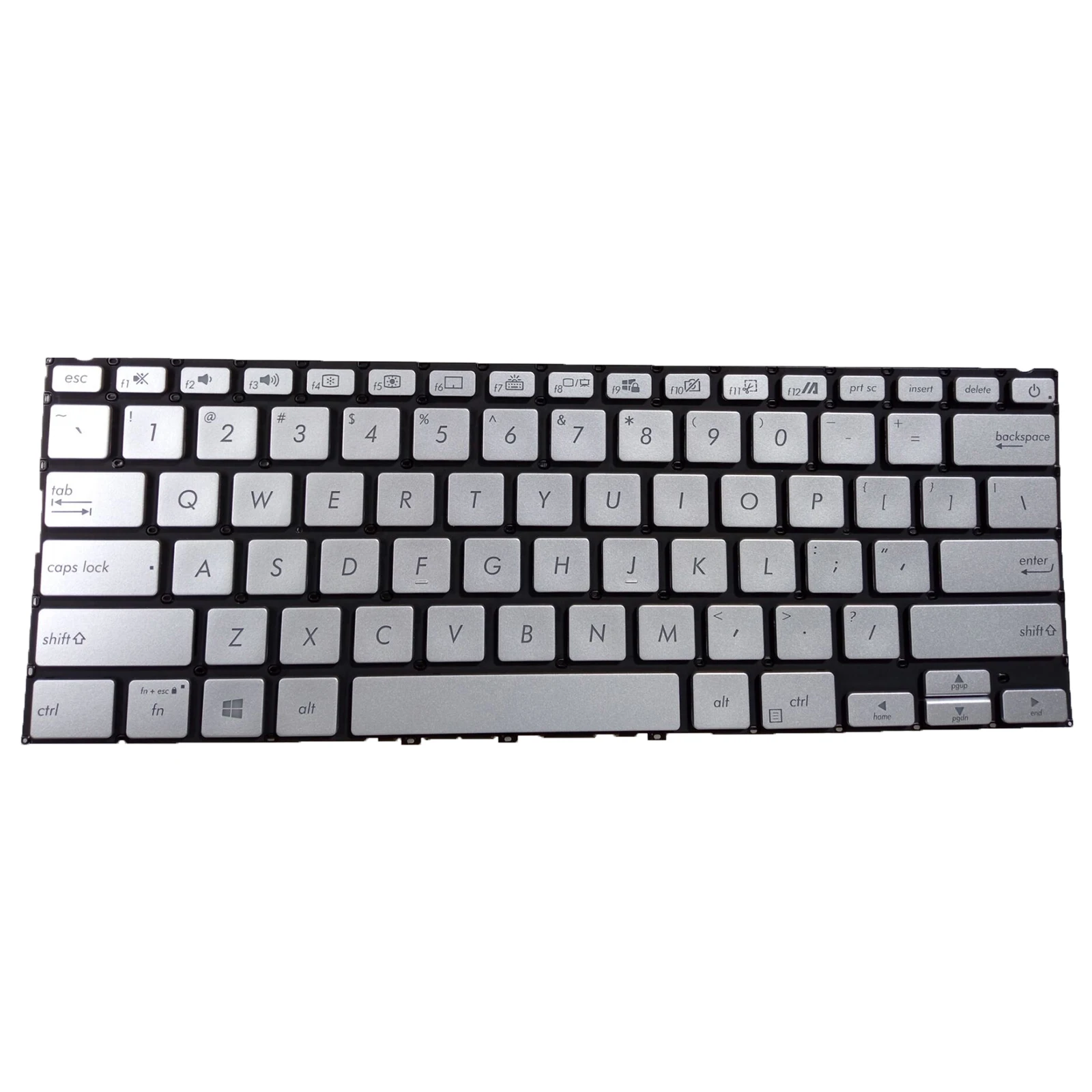 US Laptop Keyboard for ASUS UX432 S432 X432 K432FL V432 X432FA X432FL no pointer with backlight silver