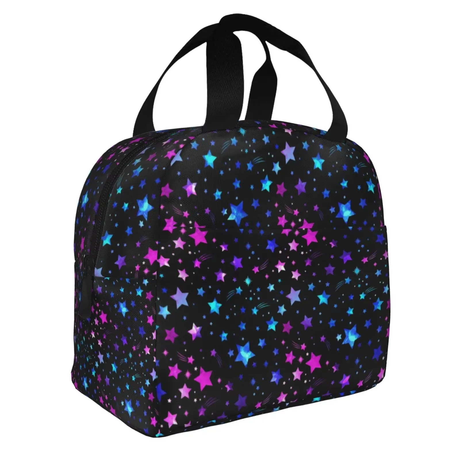 Galaxy Star Print Lunch Bag Insulated Portable Tote for Kids Picnic School Office