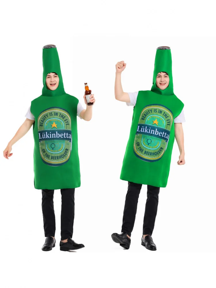 

Creative loween Beer Bottle Cosplay Costume Funny Sponge Body Stage Performance Suit High Waist Cotton Skirt for Women