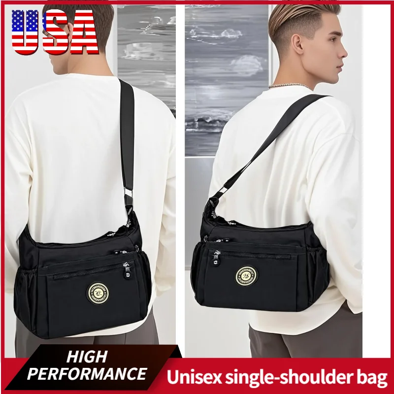 

Повседневная сумка через плечо с несколькими карманами для мужчин и женщин, нейлоновый водонепроницаемый регулируемый ремень, дорожная сумка через плечо, кошелек