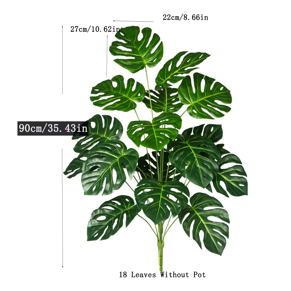 70-100cm künstlicher Monstera-Baum gefälschte Palmen pflanzen Plastiks child kröten blätter tropische Landschafts pflanzen für Hausgarten-Büro dekor – Detail 12