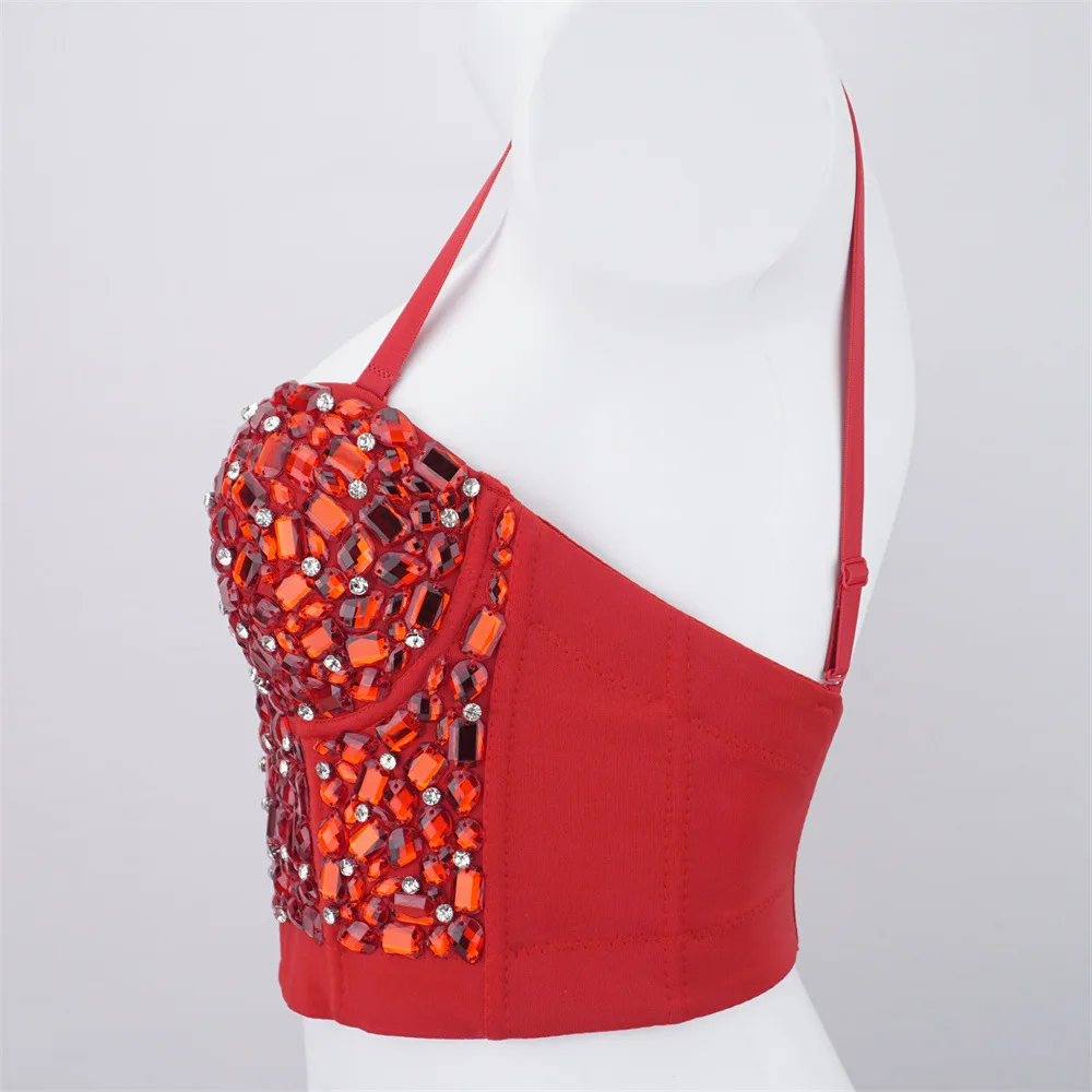 إحساس التصميم المخصص الرغبة النقية إلى ملهى ليلي حبات أظافر الصدر الماس اللامع 100 الحمالات لارتداء قمة كرنفال عطلة