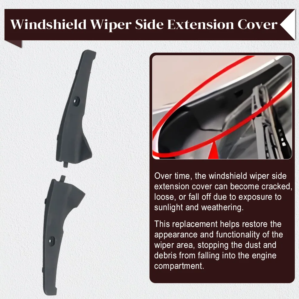 

For Mazda 6 GG 2002-2008 Front, Left and Right 2 pcs black plastic Windshield Wiper Cowl Trim Water Deflector Plate Neck Panel