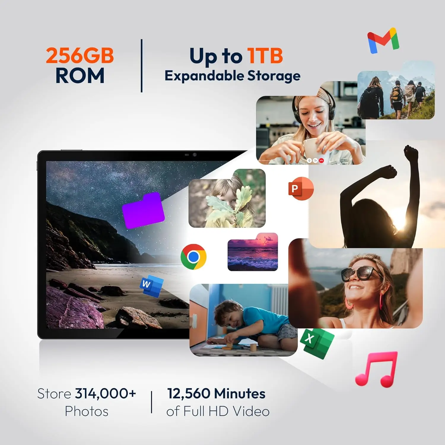 2026 Supergrote 16 inch Android 14 tablet 12000 mAh 1920x1200 IPS-scherm Helio G99 Octa-Core CPU 8 GB + 256 GB WiFi Play Store BT5.0