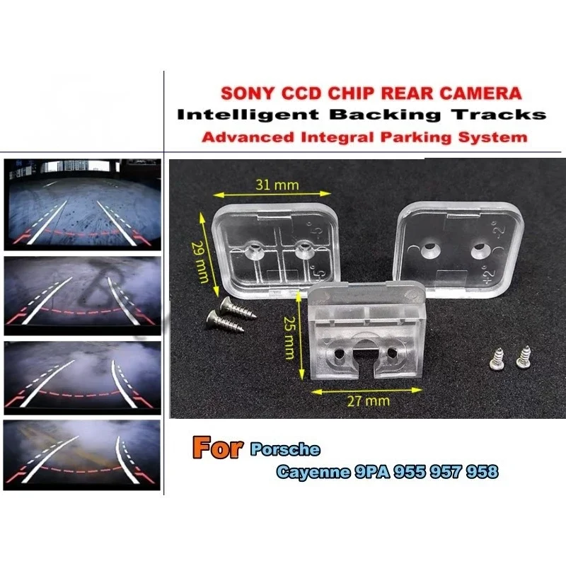 For Porsche Cayenne 9PA 957 958 Smart Tracks Camera / HD CCD Intelligent Dynamic Tragectory Parking Car Rear View Camera