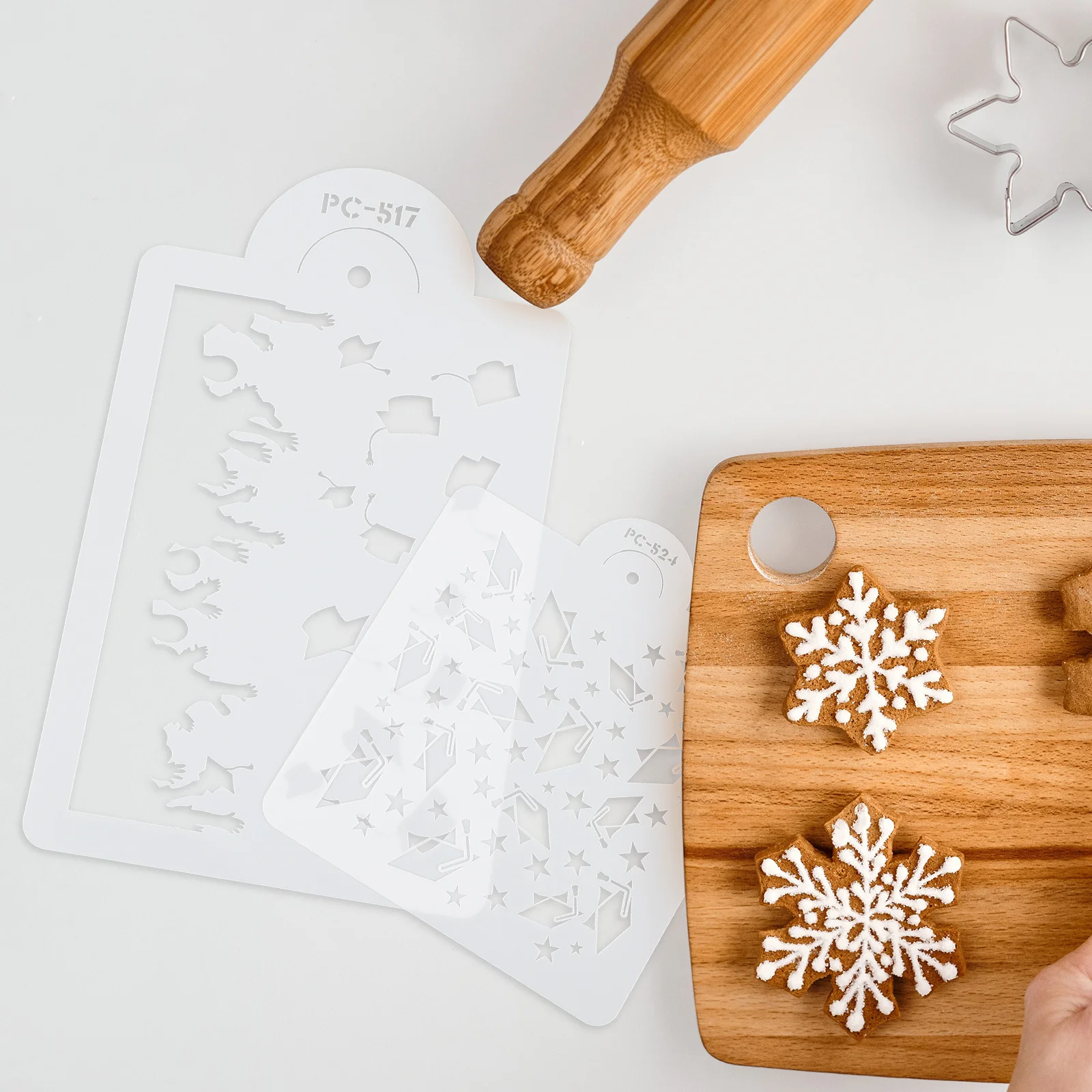 

2Pcs Cake Decor Stencils Graduation Theme Plastic DIY Templates Party Accessories Cake Stencil Eid Party Supplies