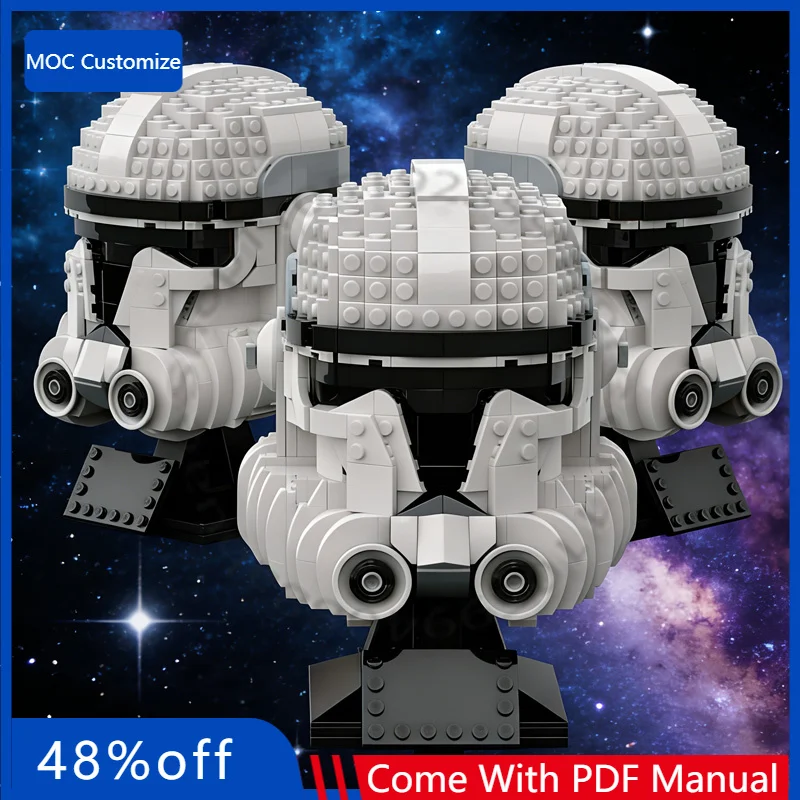 

887 деталей: Конструктор «Рыцарский шлем» (модель P.2) MOC, модульный, настраиваемый, креативный дизайн, для детей, подарок на праздник, для мальчиков