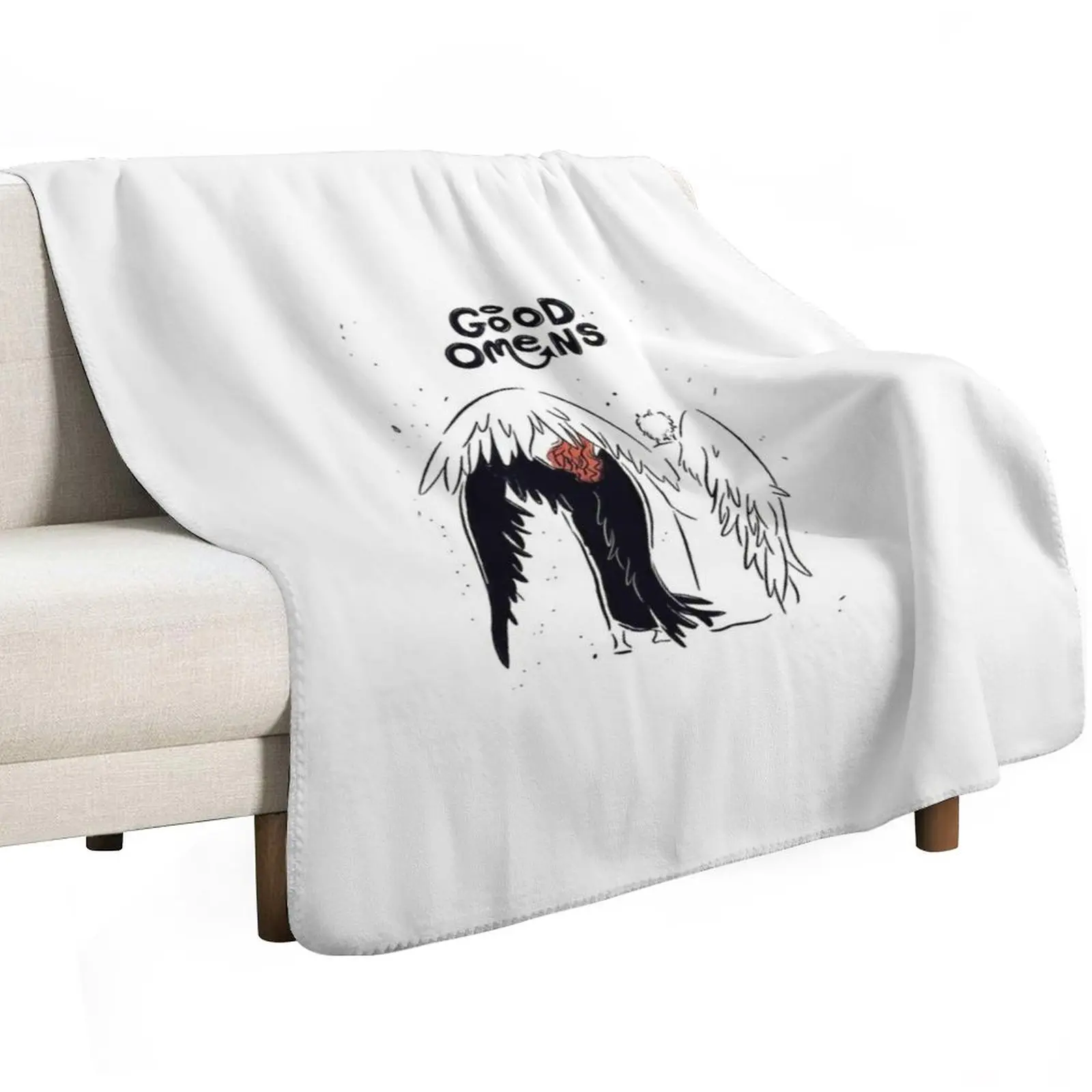 Angel and Demon Throw Blanket Furry for sofa Single manga Flannels Weighted Blankets