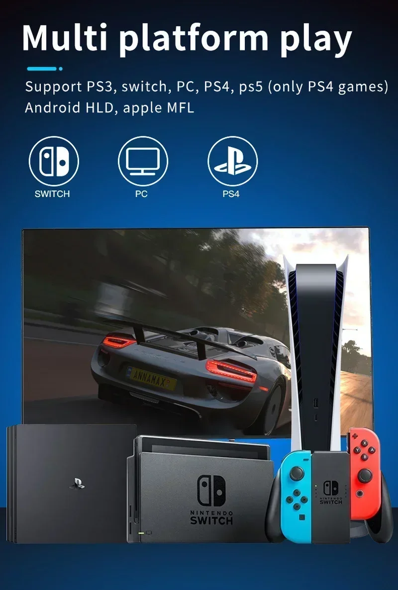 US.EU اللاسلكية BT أذرع التحكم في ألعاب الفيديو غمبد مع RGB ضوء لوحة اللمس الخلفي مفتاح دعم عصا التحكم ثلاثية الأبعاد ل PS3 PS5 PS4 أندرويد التبديل PC