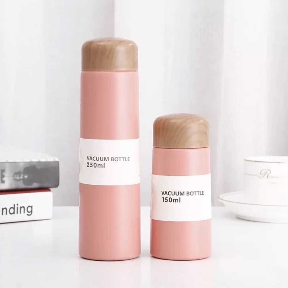 

150ml/250ml Portable Insulated Mug Plastic Lids Cute Design Mini Drink Water Bottle Leak-Proof Stainless Steel Mini Thermos