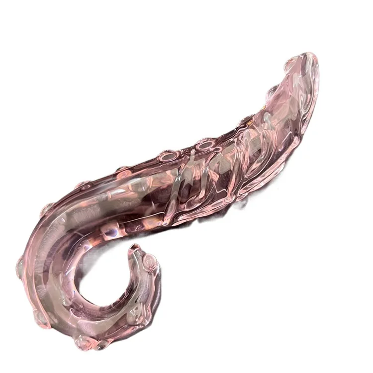 162x32mm Pink Seahorse Flat-Backed Crystal Glass Dildo Female Alternative Stimulation BDSM Couple Sex
