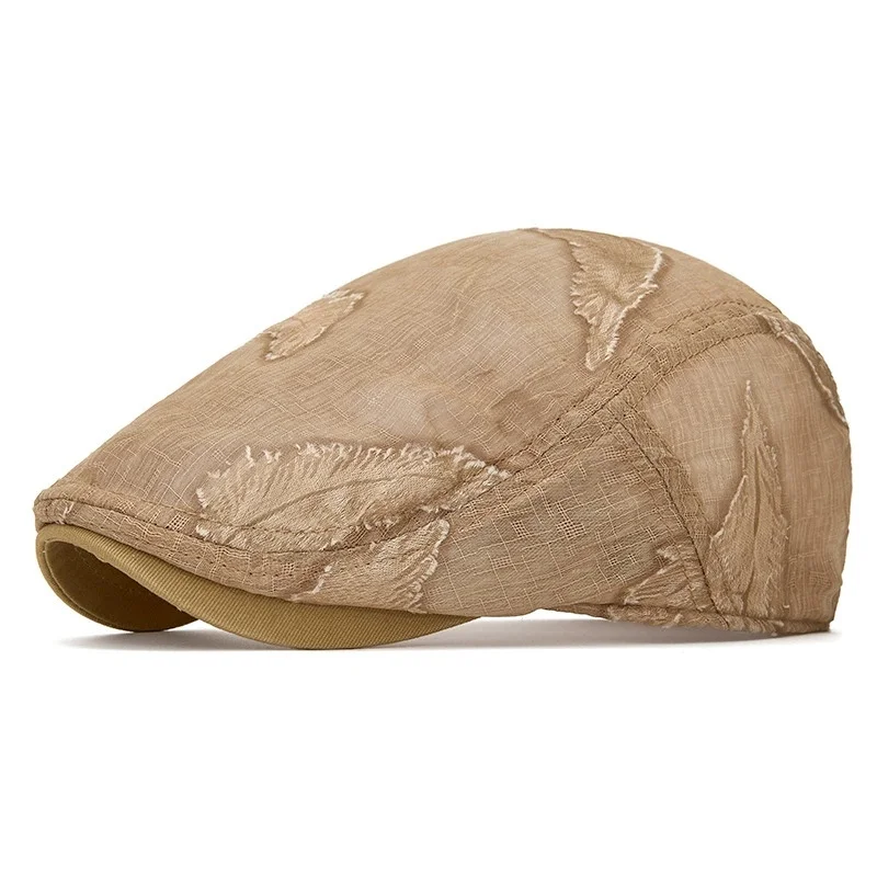 Ultra-Thin Mesh Breathable Forward-Facing Cap for Women: Summer Outdoor Sun Protection, Versatile Beret, Casual Newsboy Cap
