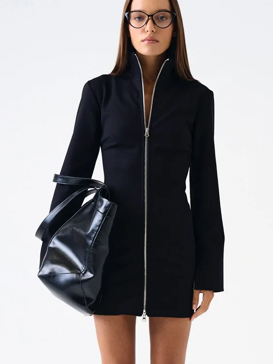 Longsved Eng anliegender Hüftrock Long Sve Open Cardigan Dr Enger Wickelrock Hohe Taille Polyesterfaser Frühling Sommer