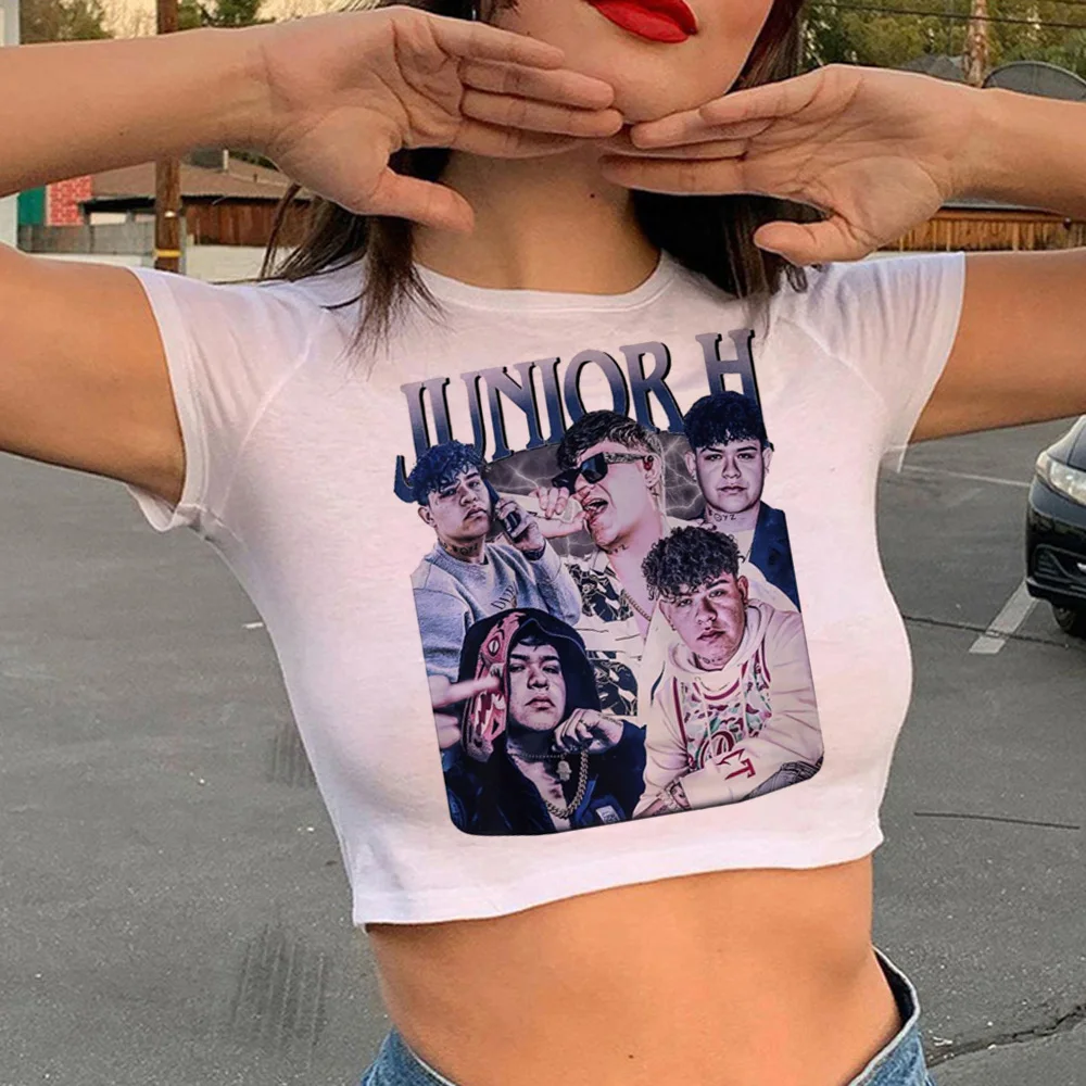 Junior h vintage fairycore crop top Woman 90s aesthetic vintage Kawaii tshirt cropped