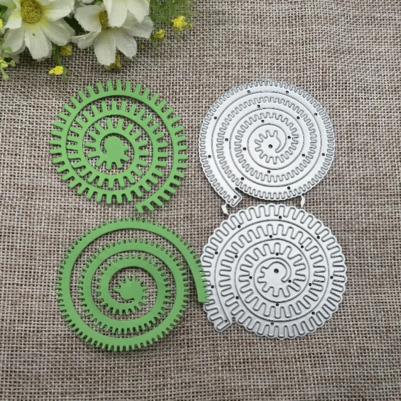 2pcs 3D Garland Spiral Flower Cutting Dies Stencils For DIY Scrapbooking Decorative Embossing Handcraft Die Cutting Template