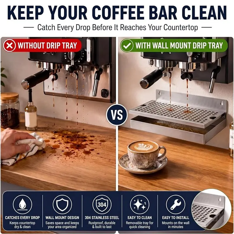 SHGO-Beer Drip Tray Kegerator Drip Tray Wall Mount Beer Drip Tray
