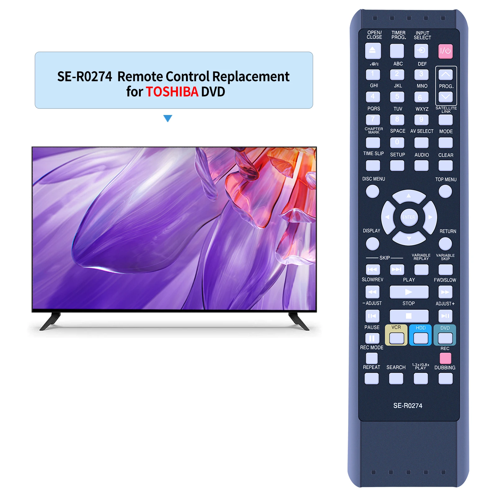 SE-R0274ควบคุมระยะไกลสำหรับโตชิบา NB340UD D-VR17KB RD-XV47 DVD เทปคาสเซ็ท
