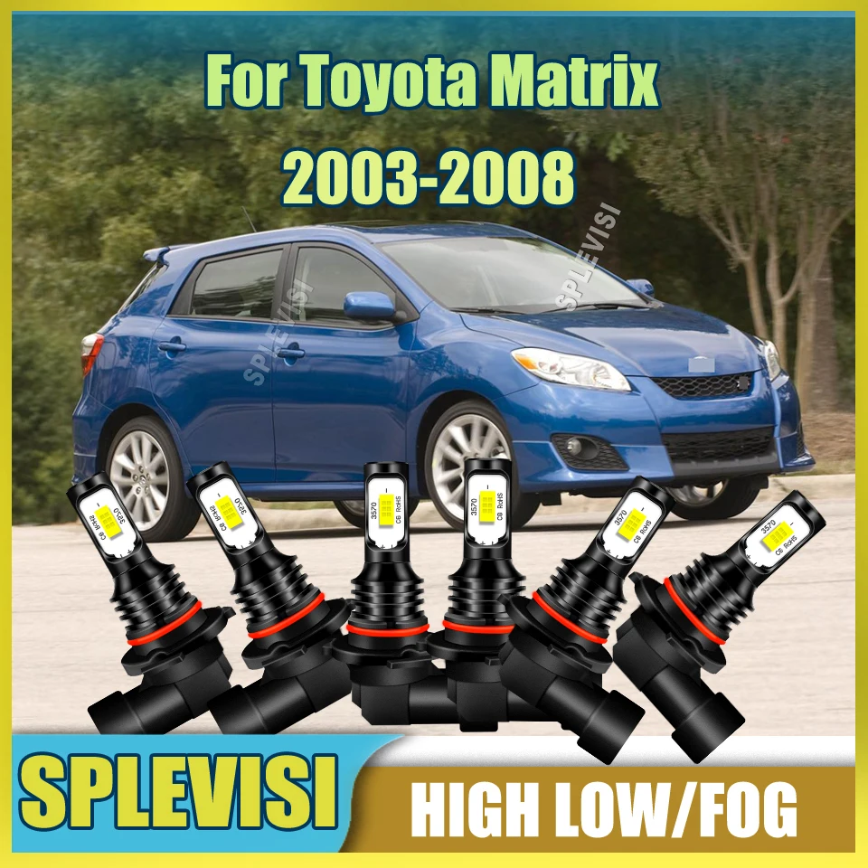

12v Led 6000K White Headlight Foglamp - 1:1 OEM Replacement Fanless Design For Toyota Matrix 2003 2004 2005 2006 2007 2008