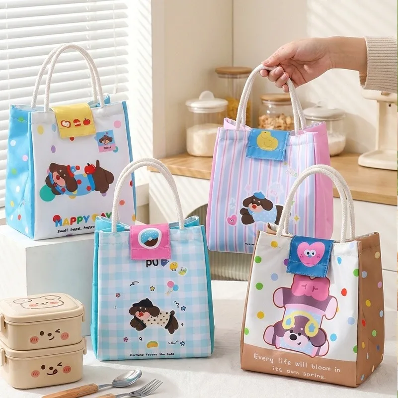 Niedliche isolierte Lunchbox-Tasche, Bento-Box, Isoliertasche, Schüler-Lunchbag, verdickte Aluminiumfolien-Tasche, tragbare Snack-Tasche