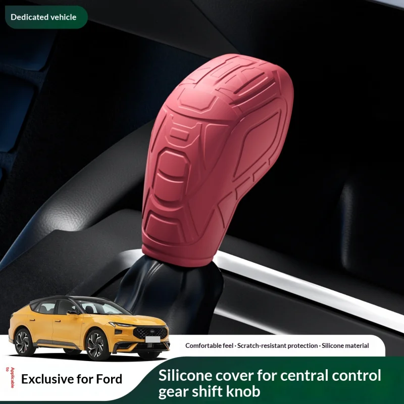 Car Leather Carbon Fiber Gear Shift Knob Cover for Ford EcoSport Escape Fusion C-Max Energi Wagon Fiesta Focus Transit Van MK3 view 3