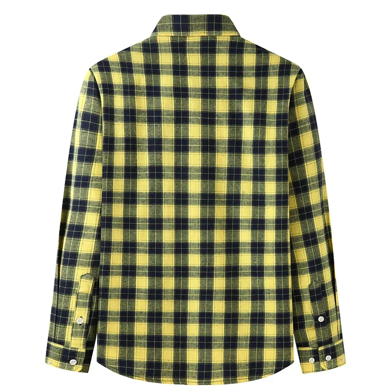 9XL 10XL 8XL 7XL Plus size Men's Long-sleeved Brushed Shirt Oversize Classic Plaid Loose Fashion Casual Male Clothing